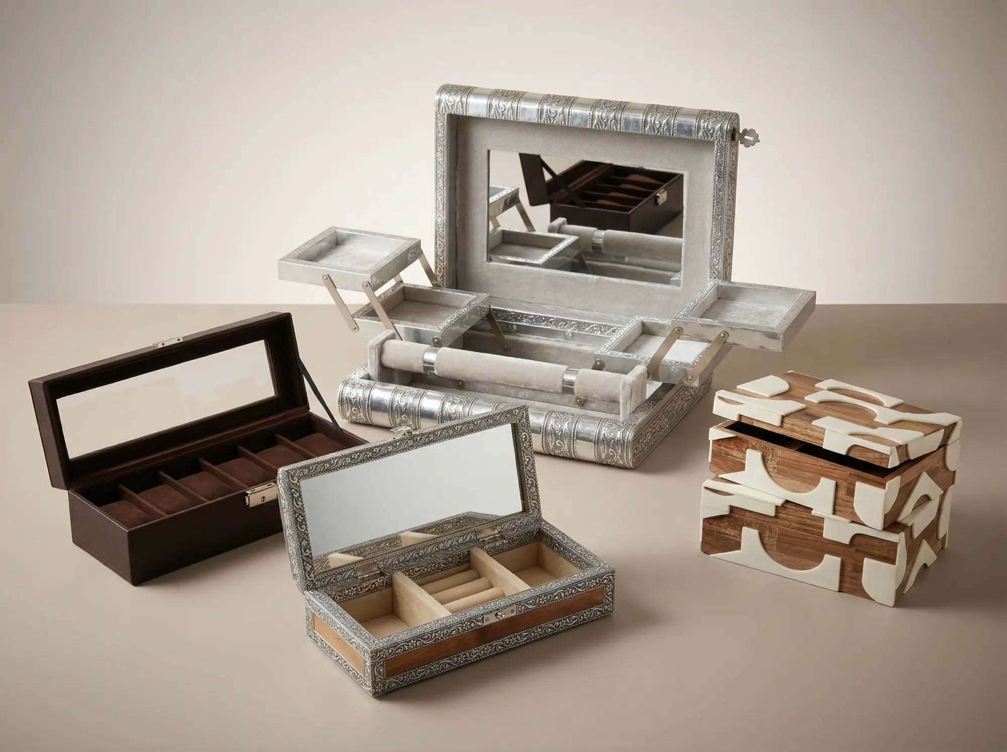 Elegante Schmuckkästchen aus Holz & Aluminium kaufen