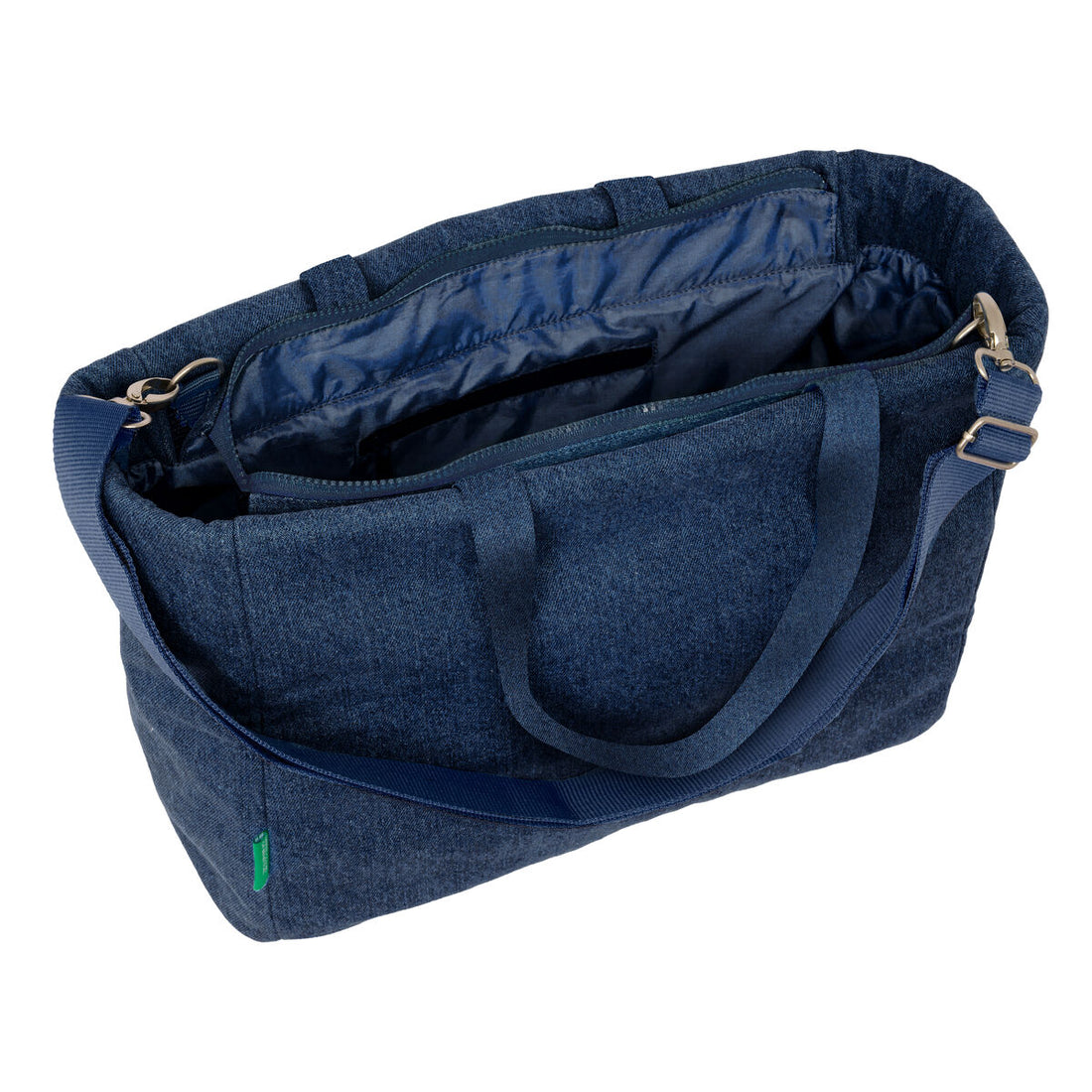 Handtasche Benetton Denim Blau 40 x 31 x 17 cm – Detailansicht 3