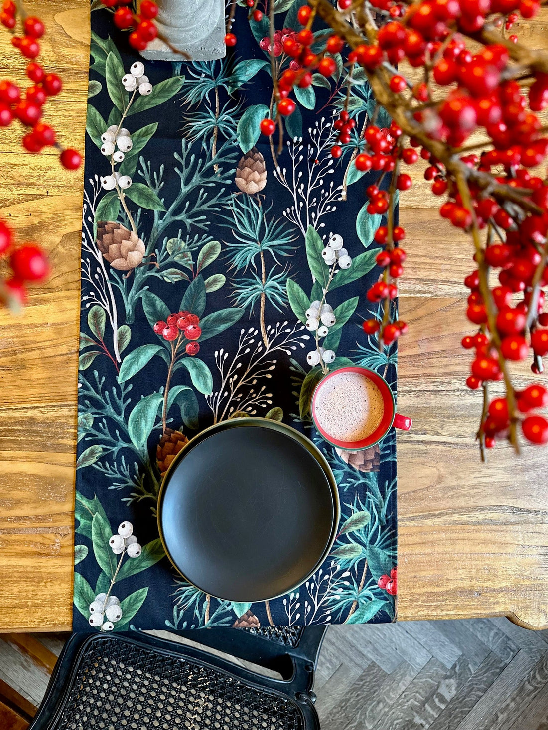 Tischläufer mit Quasten – Christmas Forest – Detailansicht 1