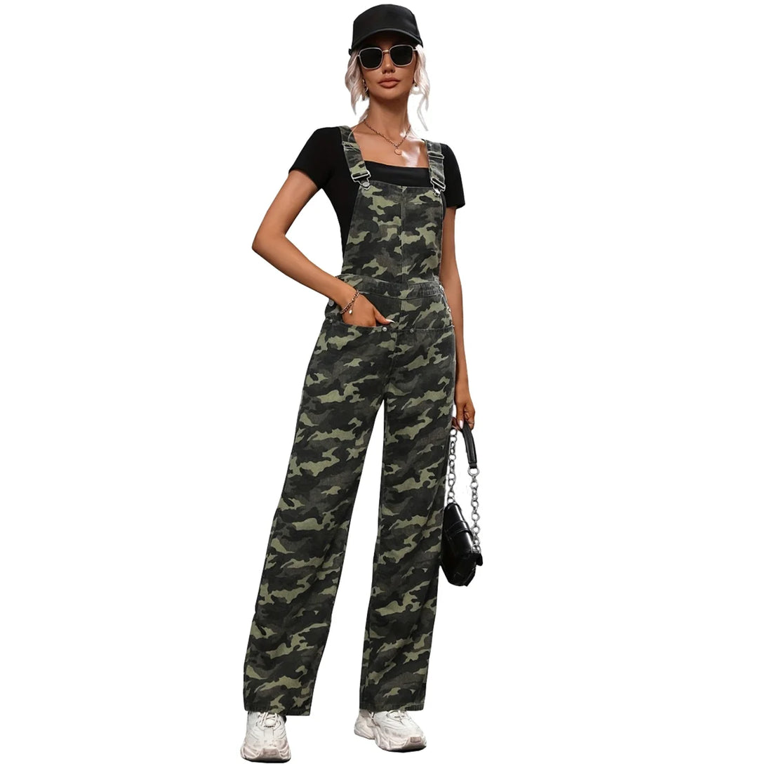 A.1 Damen Jeans-Jumpsuit mit Schlag – Detailansicht 1