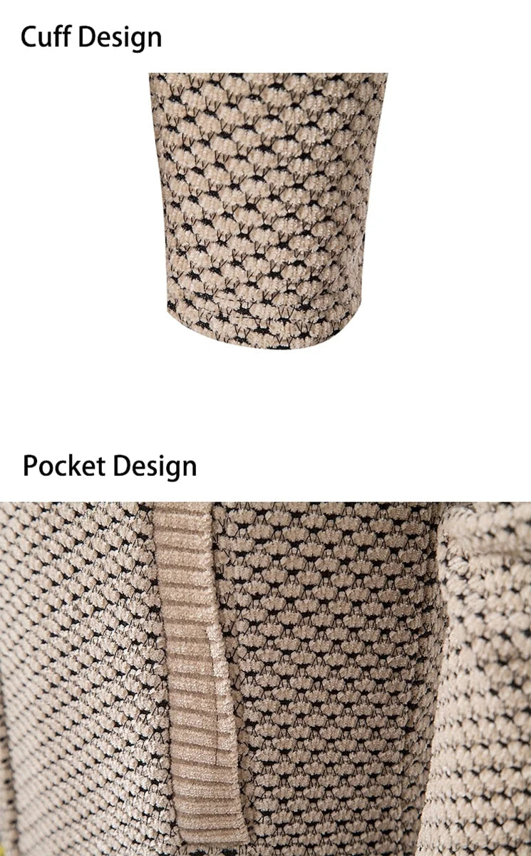 A.1 Herren Cardigan in Unifarben – Detailansicht 3