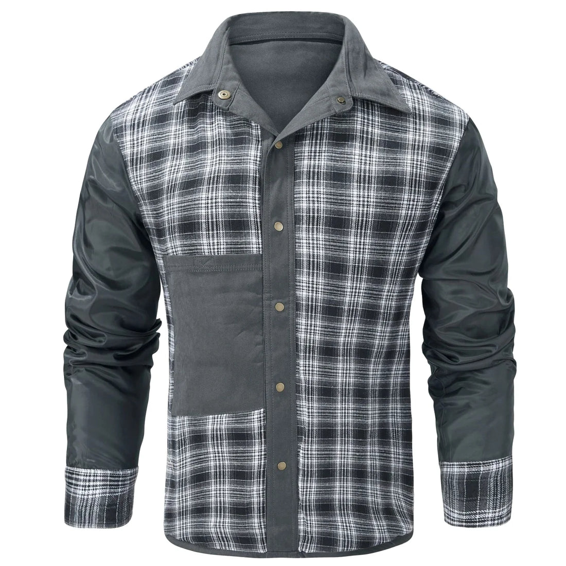 A.1 Herren Karierte Flanelljacke im Westernstil – Detailansicht 1