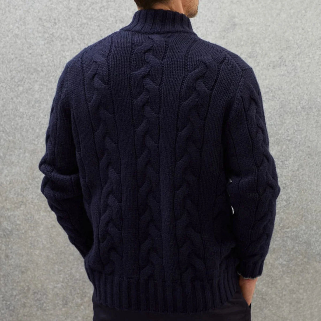 A.1 Herren Strickjacke mit Reißverschluss – Detailansicht 3