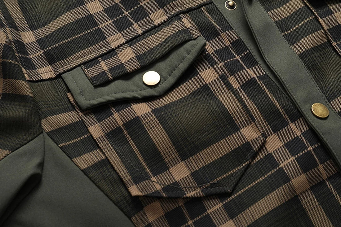 A.1 Herren Karierte Hemdjacke – Detailansicht 3