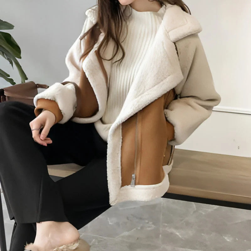 A.1 Damen Kurzjacke in Wildlederoptik – Detailansicht 2
