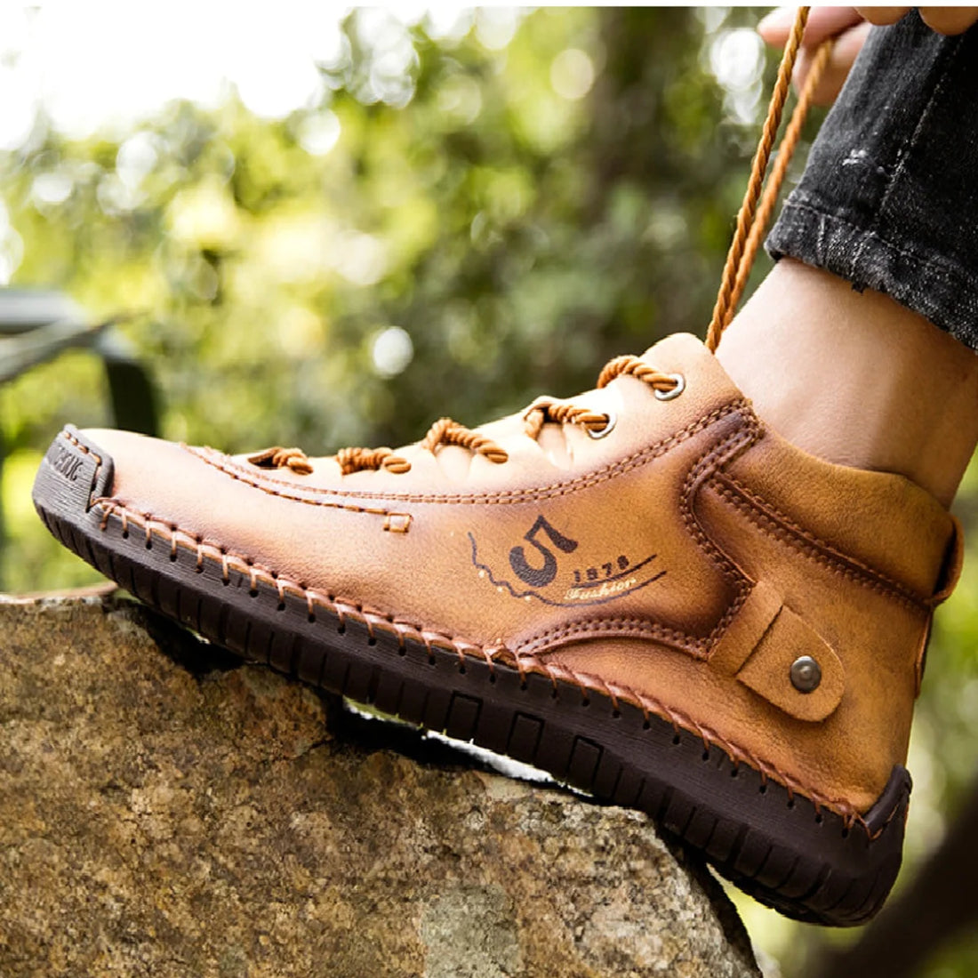 A1 Herren Outdoor-Lederstiefel, handgenäht – Detailansicht 3