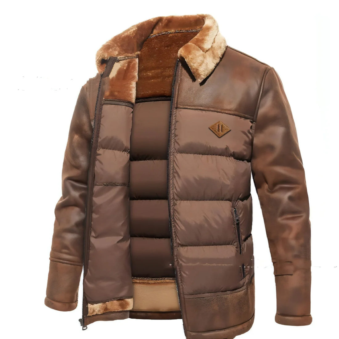 AeroFur Herren Pilotenjacke mit Kunstfell – Detailansicht 4