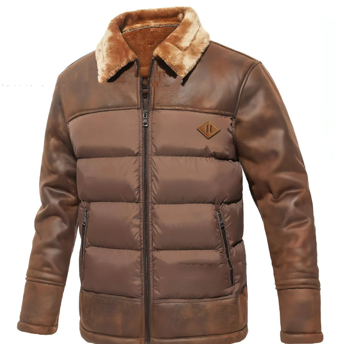 AeroFur Herren Pilotenjacke mit Kunstfell – Detailansicht 5