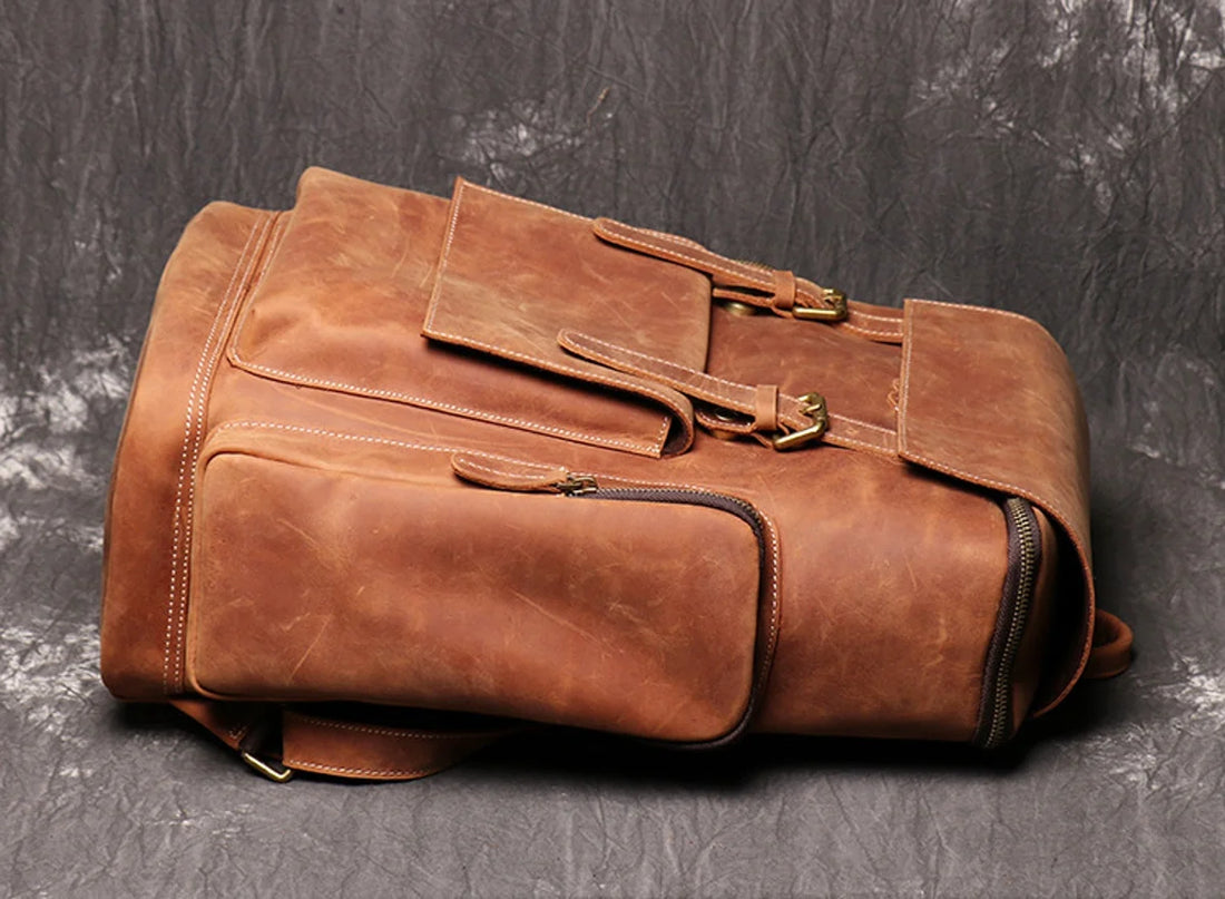 ALLFASHION HeritageLeather Laptop-Rucksack – Detailansicht 4