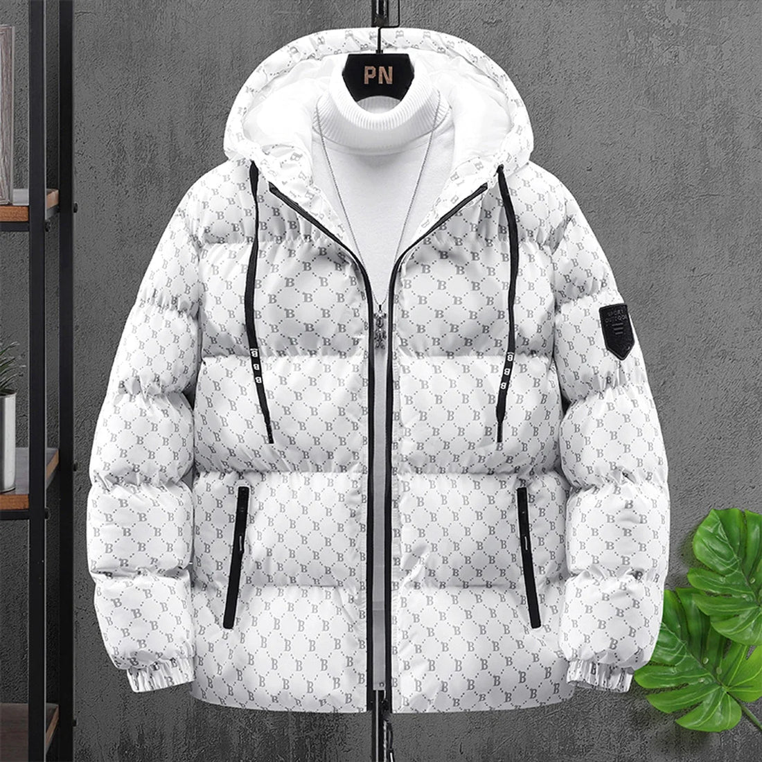 BABA Herren Steppjacke mit Kapuze – Detailansicht 4