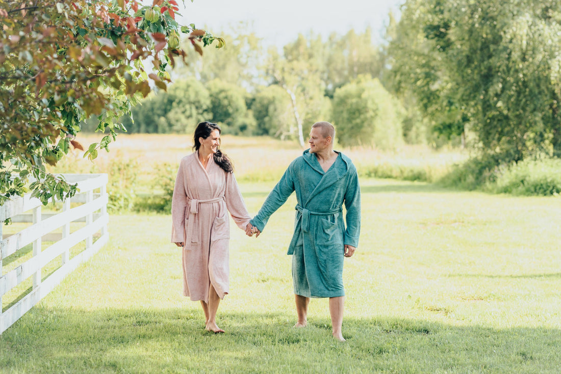 Bademantel für Damen – Bambus-Frottee – Detailansicht 1