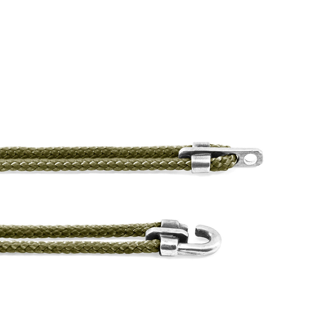 Canterbury Silberarmband aus Seil – Khakigrün – Detailansicht 2
