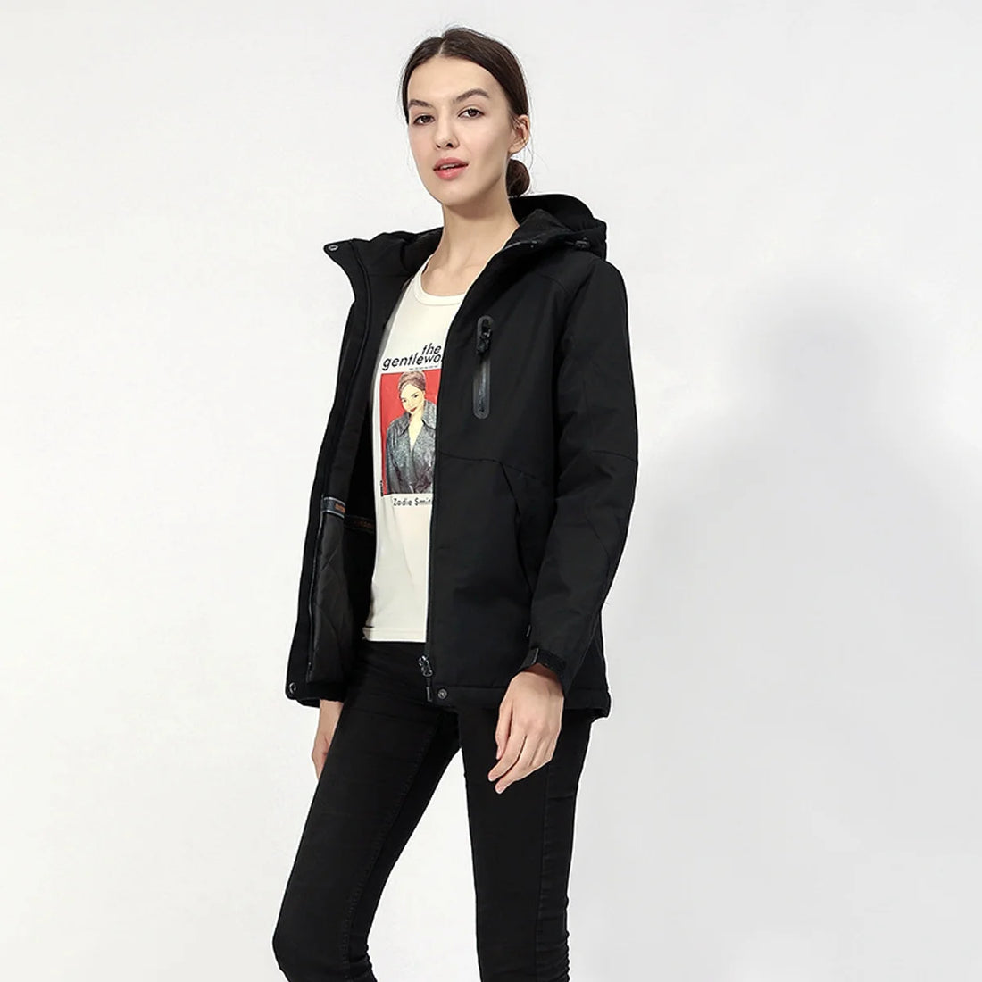 Damen kurze Winter-Steppjacke – Detailansicht 4