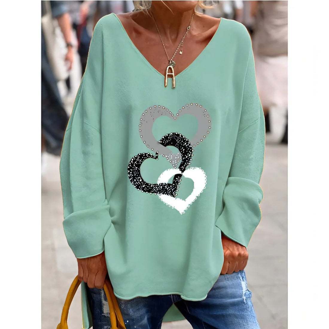 Damen Longsleeve locker geschnitten – Detailansicht 2