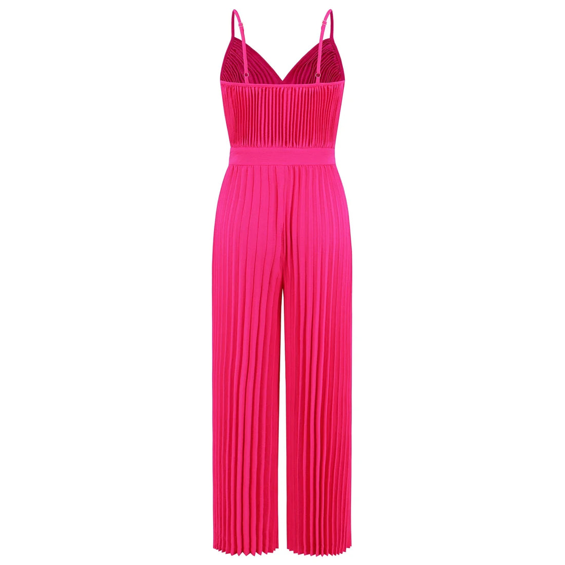 Damen Plissee-Jumpsuit mit V-Ausschnitt – Detailansicht 4