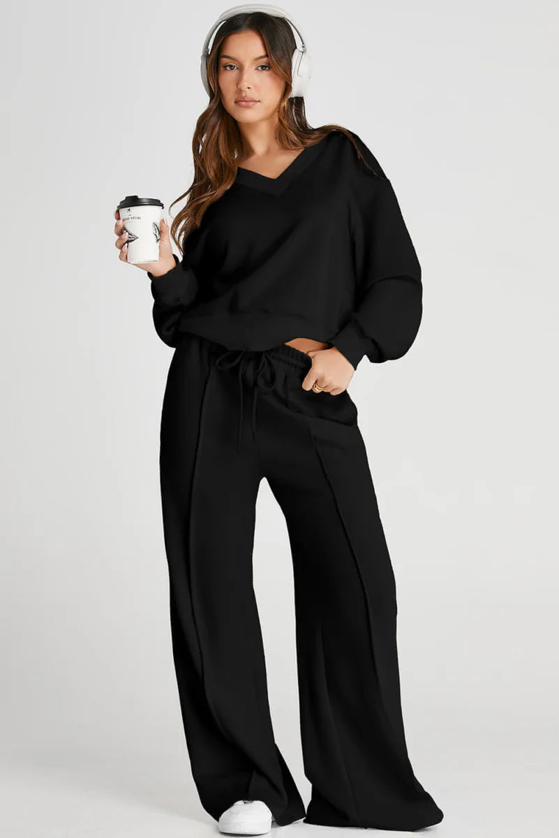 Damen Sportset mit Crop-Top & High Waist – Detailansicht 2
