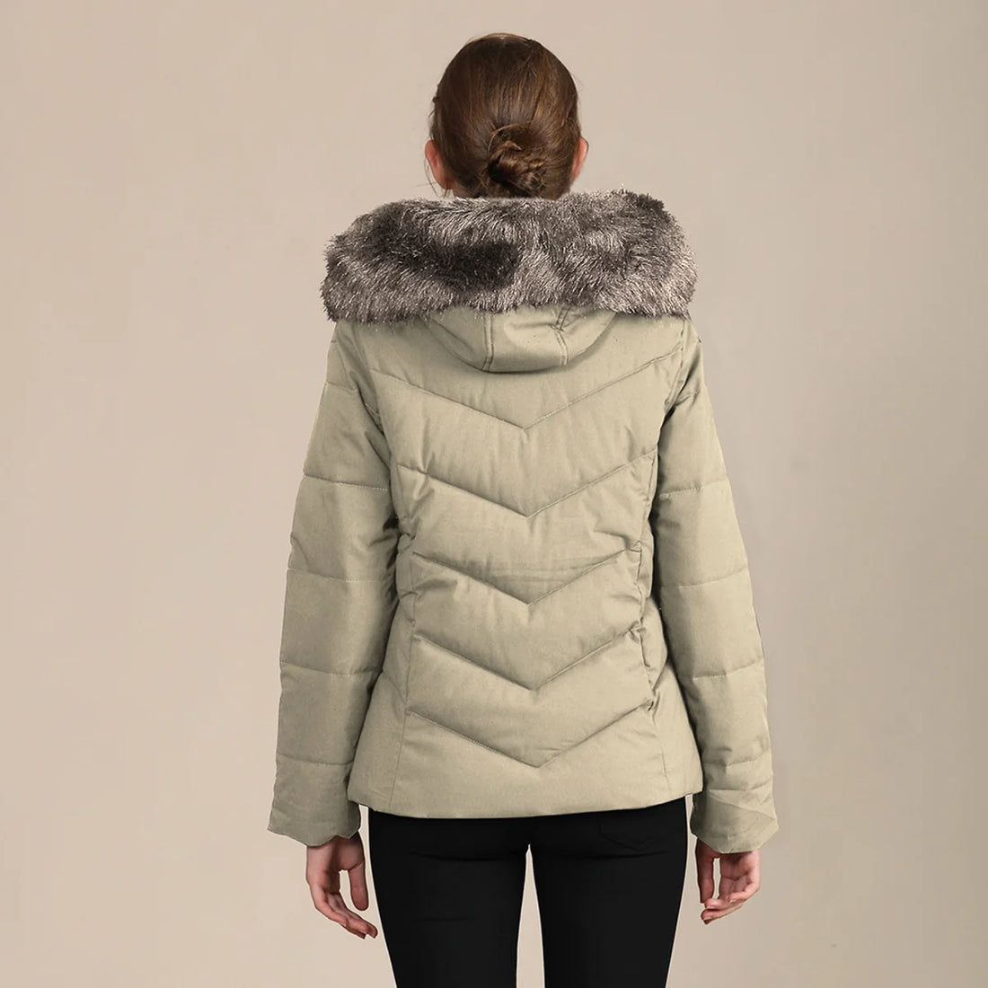 Damen Steppjacke mit Baumwollwattierung – Detailansicht 4