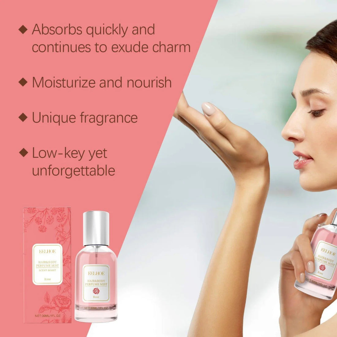 EELHOE Rose Haar- & Körperspray – Detailansicht 1