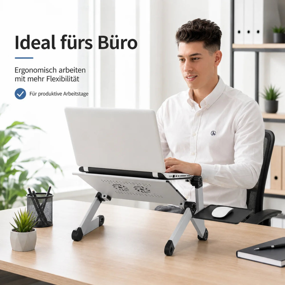 Einstellbarer Laptop-Tisch mit Mausablage – Detailansicht 1