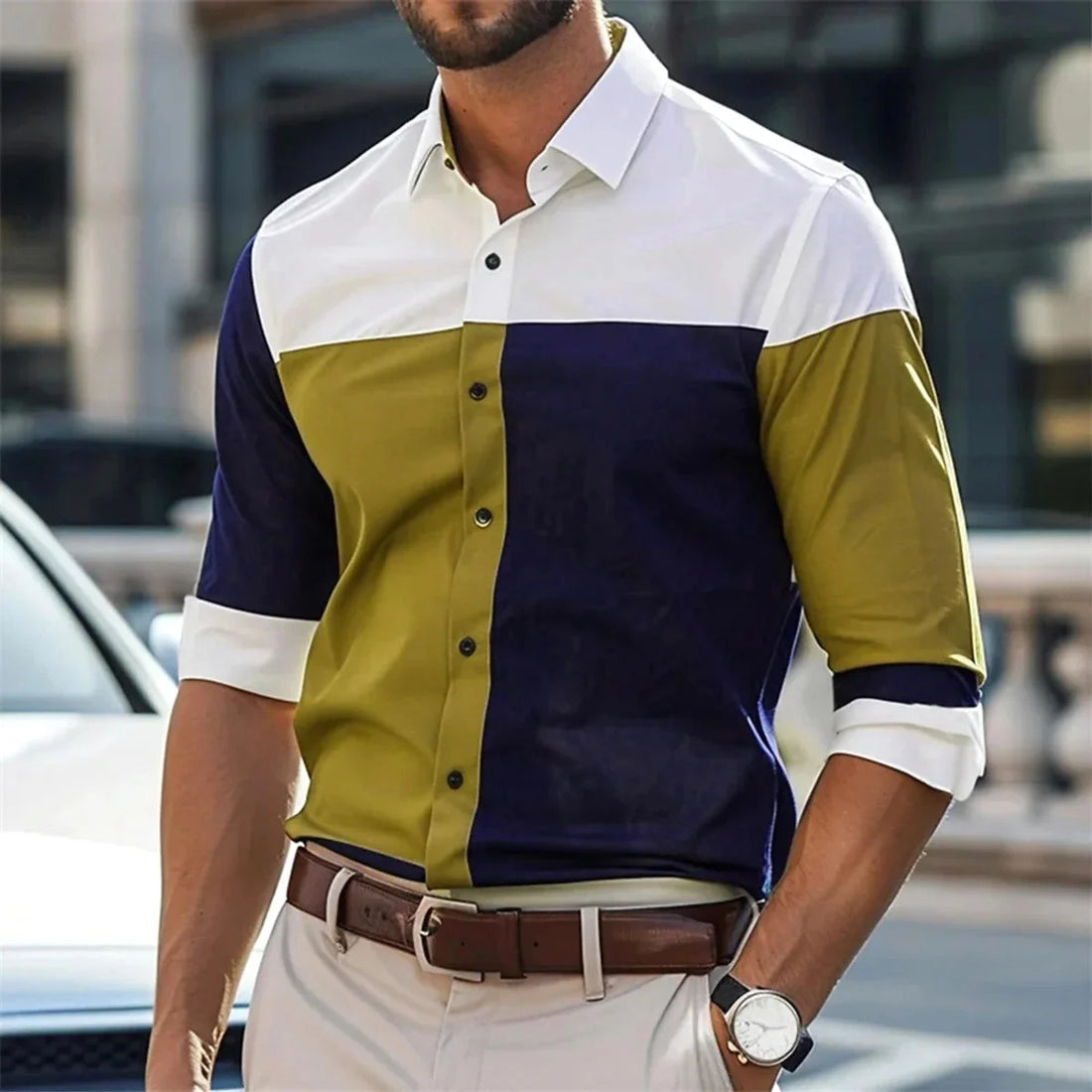 Herren Hemd mit Knopfleiste – Detailansicht 1