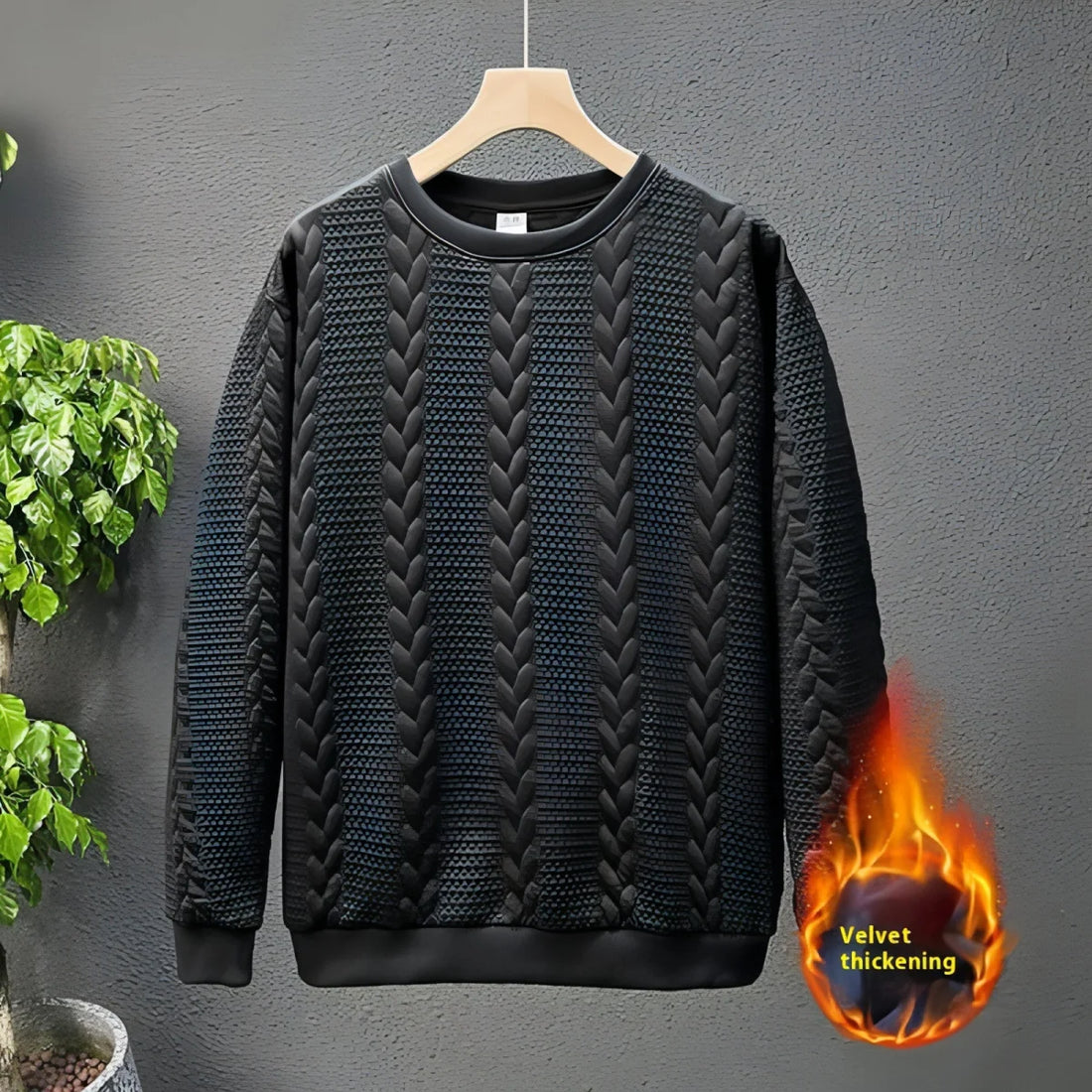 Herren Hoodie mit gebürstetem Innenfutter – Detailansicht 4