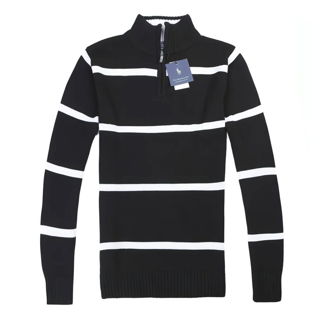 Herren Slim-Fit Wollpullover gestreift – Detailansicht 4