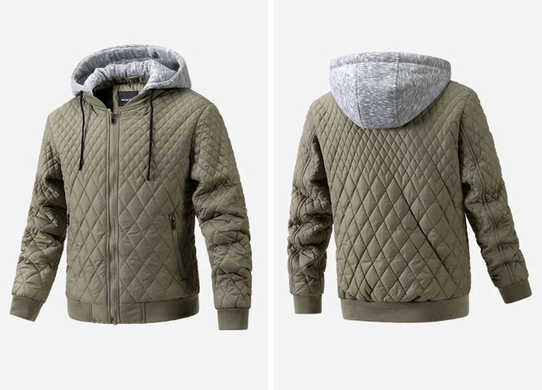 Herren Steppjacke mit abnehmbarer Kapuze – Detailansicht 3