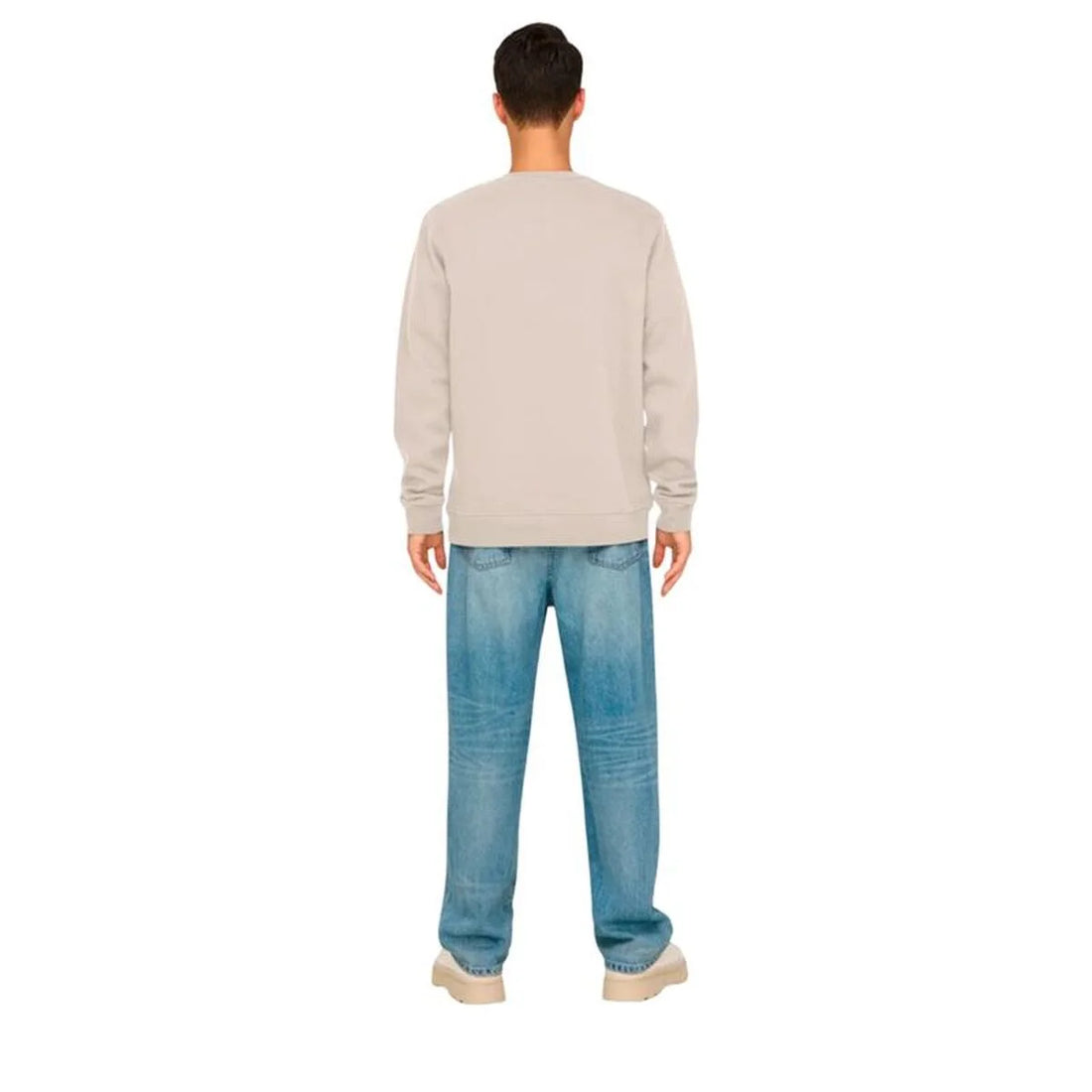 Herren Sweater ohne Kapuze Only & Sons Onsdawson Reg Crew Vd Weiß – Detailansicht 2