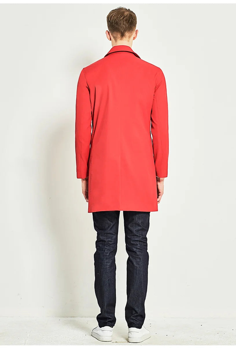 Herren Trenchcoat einreihig mit Taschen – Detailansicht 5