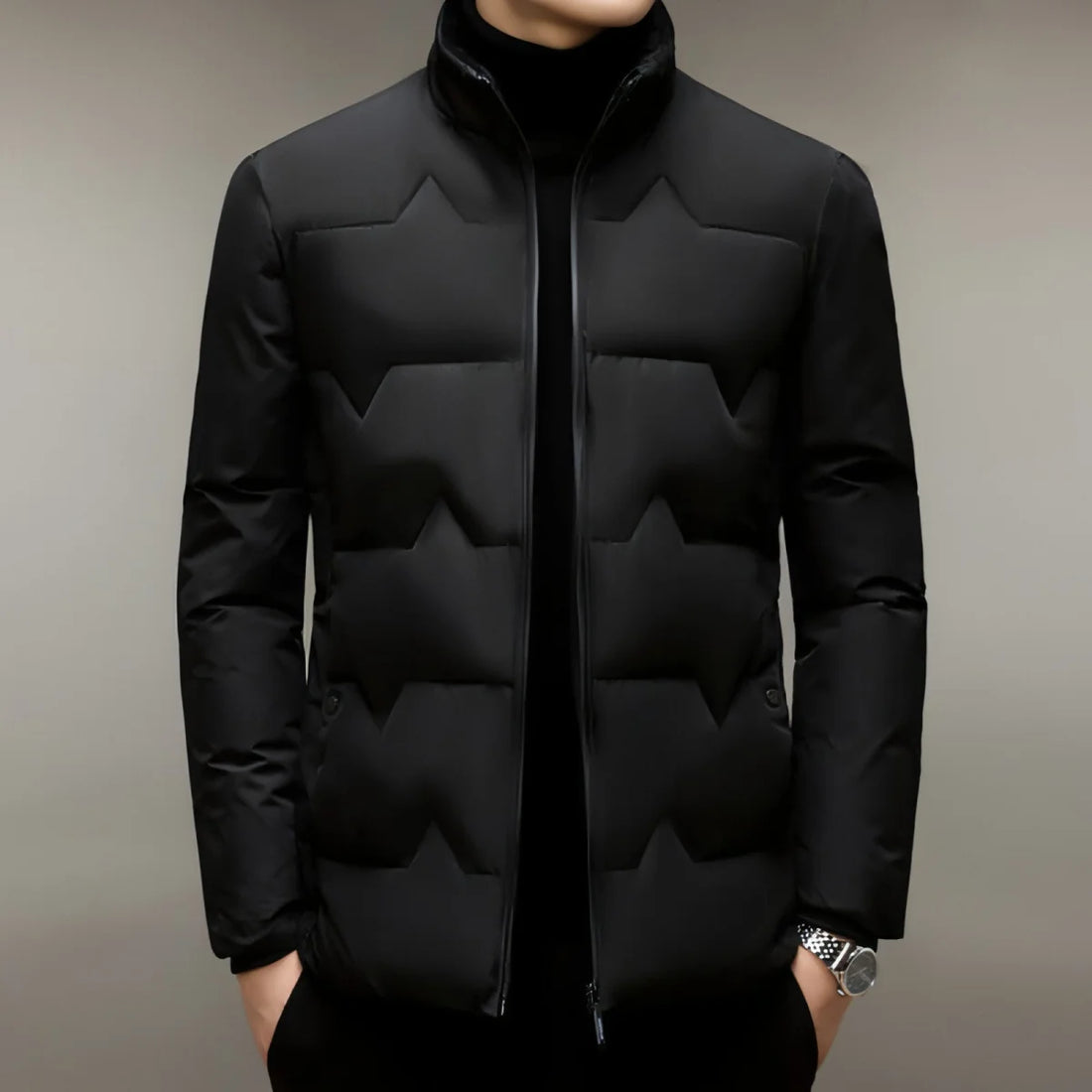Herren Winterjacke mit Baumwollwattierung – Detailansicht 3