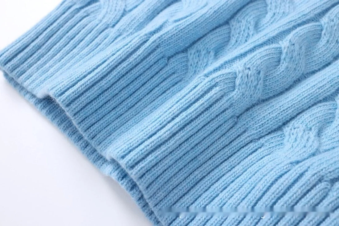 Herren Zopfstrickpullover mit halbem Reißverschluss – Detailansicht 5