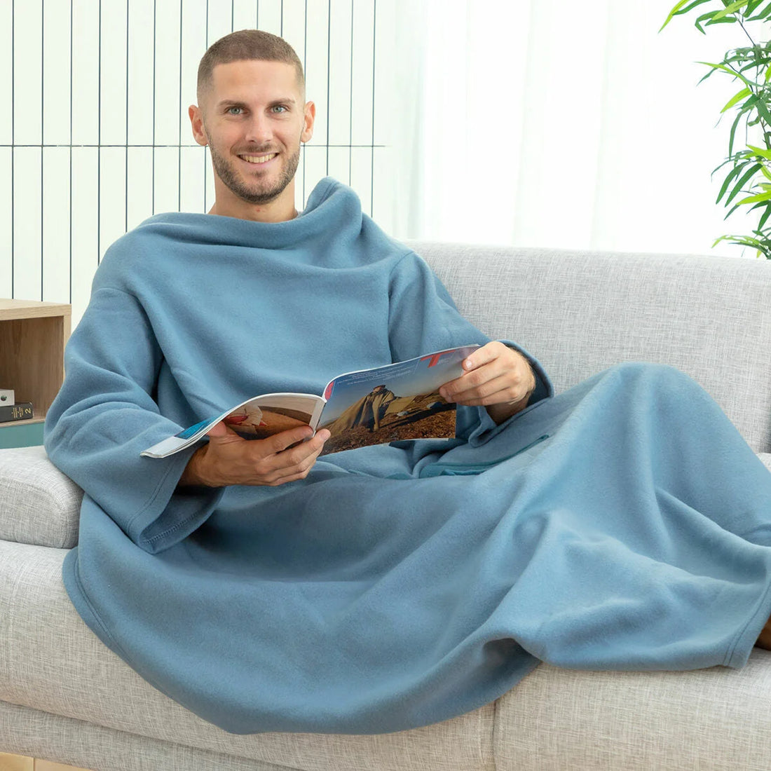 Individuelle Ärmeldecke mit Tasche Faboulazy – Detailansicht 4