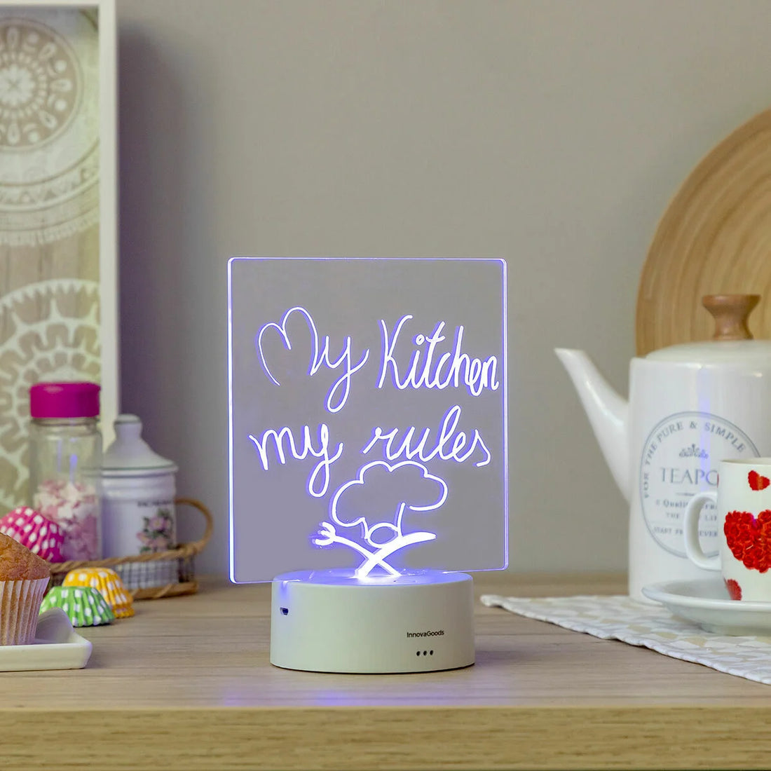 LED-Notiztafel Lemo mit 16 Lichtfarben – Detailansicht 4