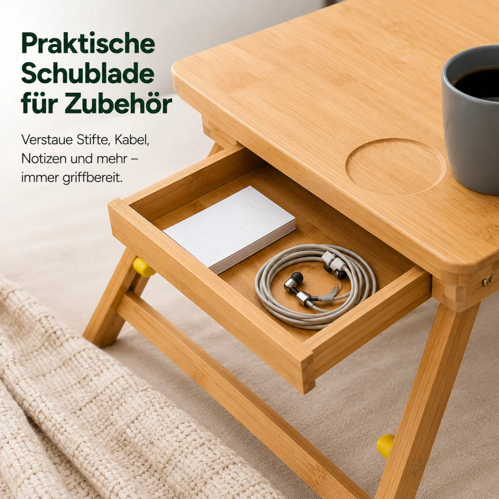 Klappbarer Bambus Beistelltisch – Flexibel & Platzsparend – Detailansicht 4