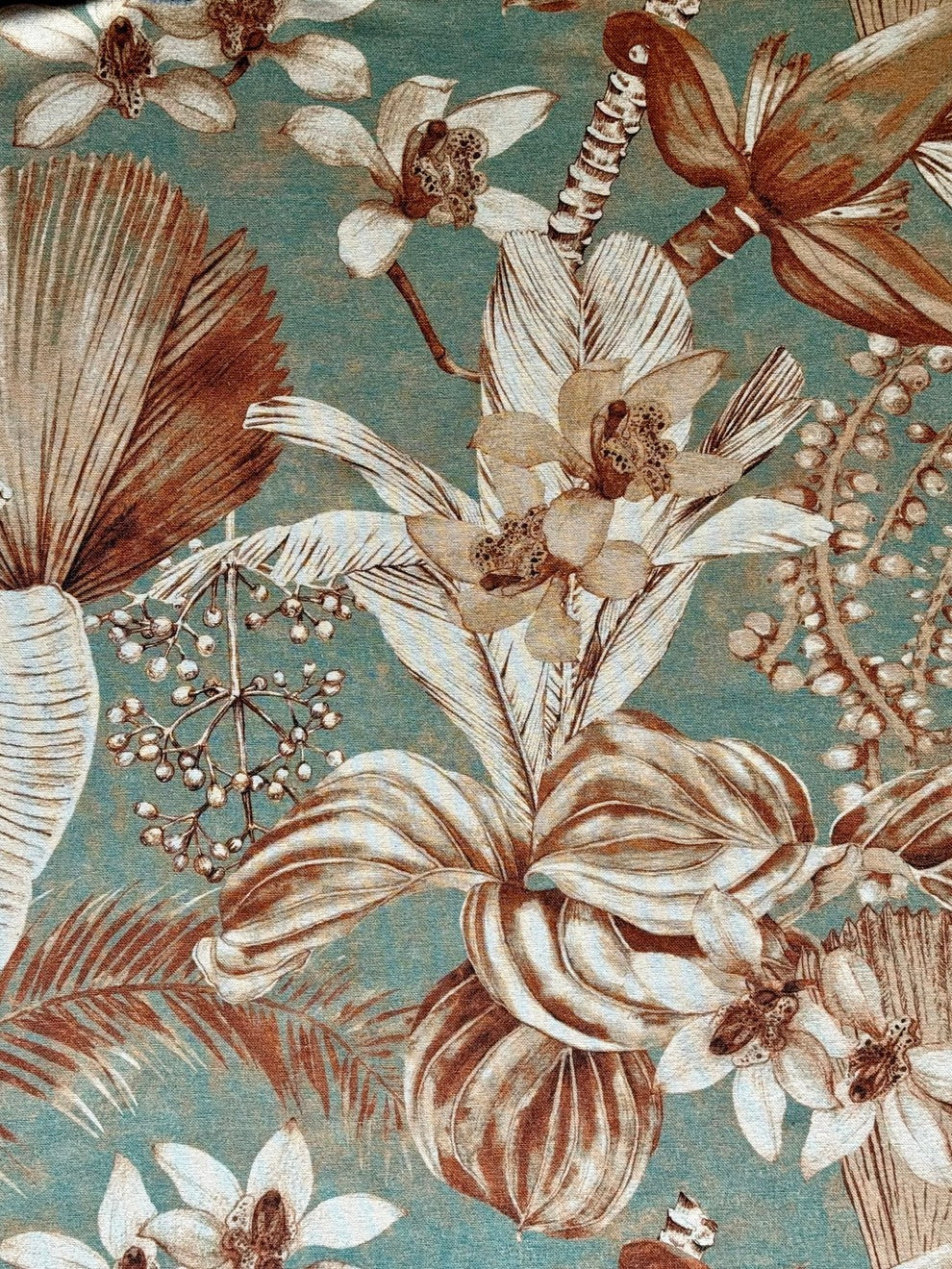Rechteckige Tischdecke, Leinen-Baumwoll-Mix – Terra Flora – Detailansicht 2