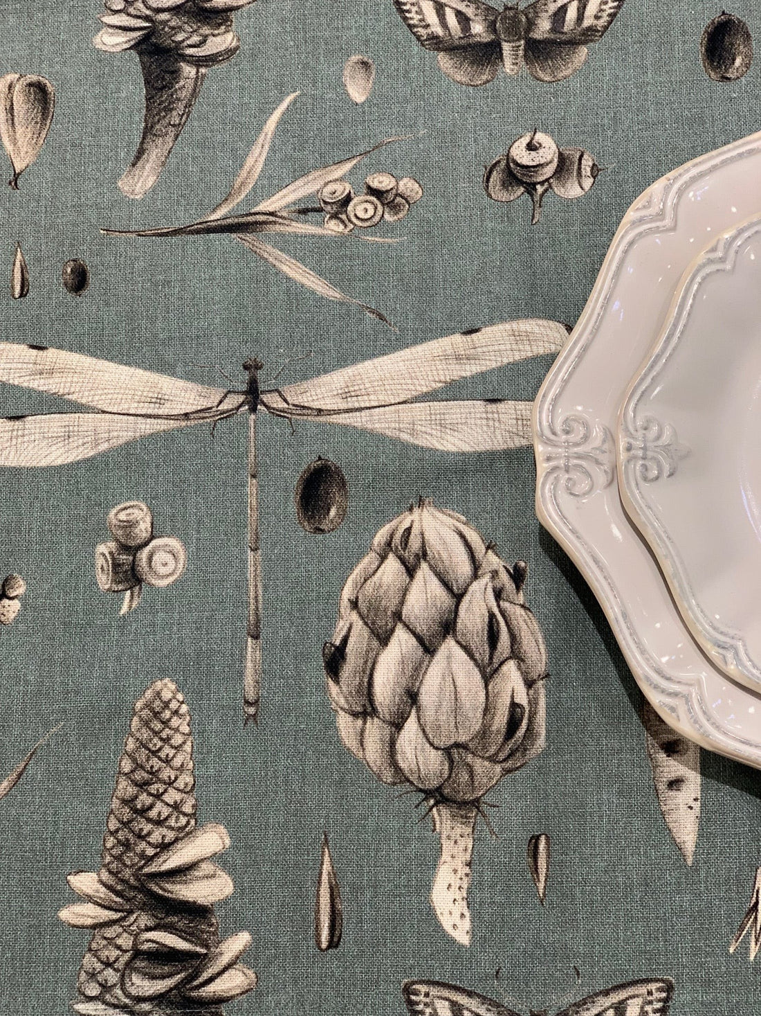 Rechteckige Tischdecke – Seeds Aqua – Detailansicht 1