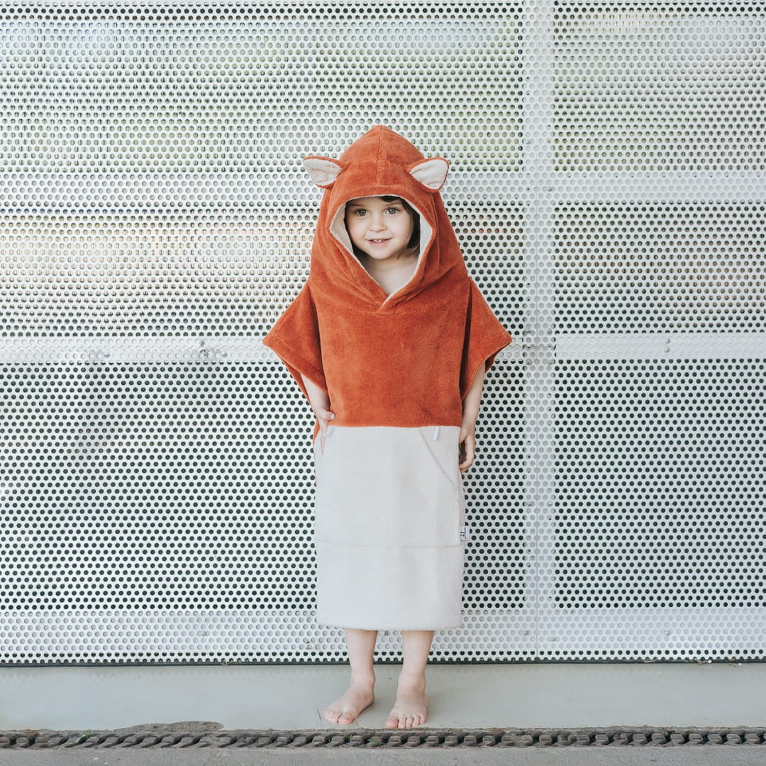 Surffoxy Kinder-Badeponcho – Orange – Detailansicht 1