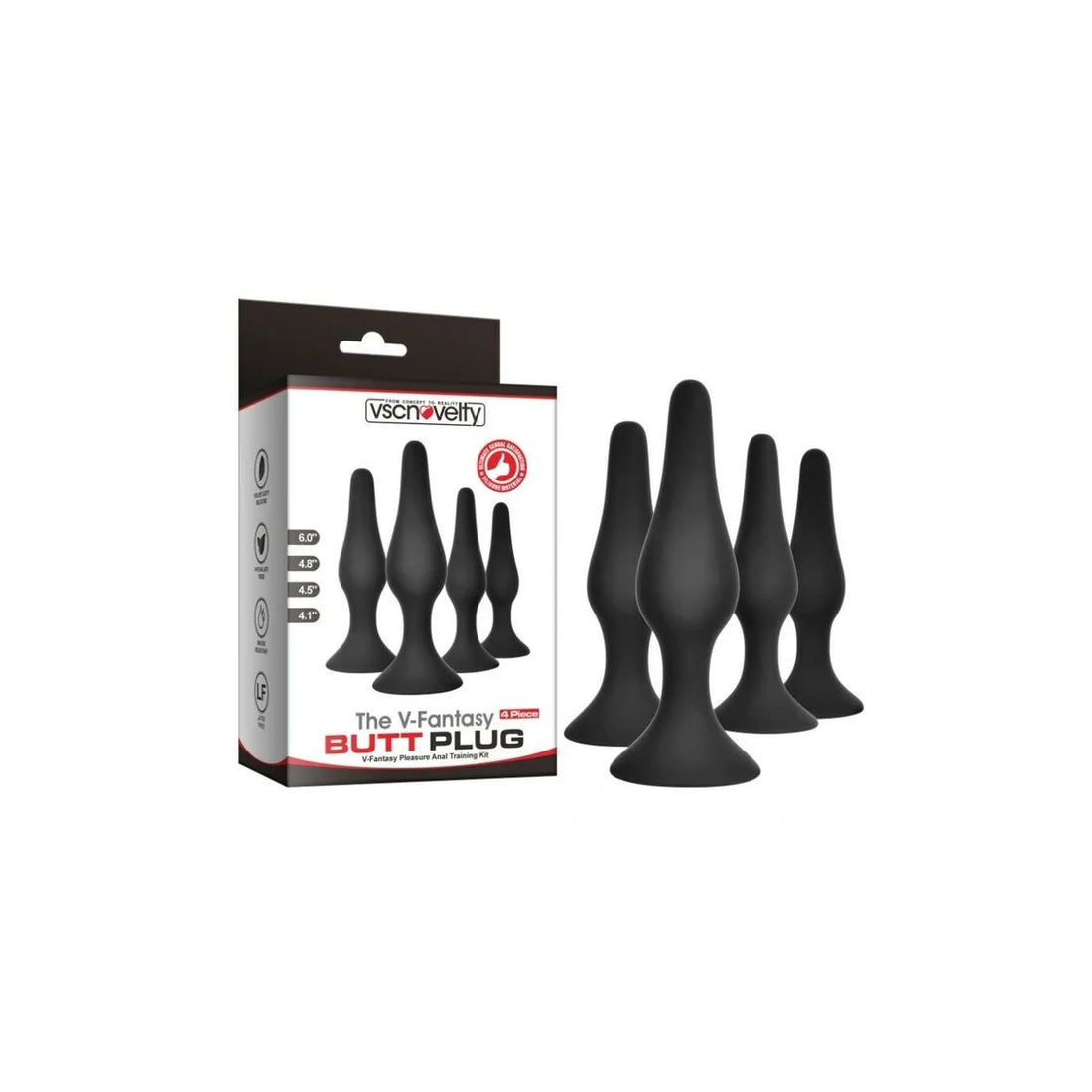 VSCNOVELTY Analplug-Set – Silikon, 4-teilig – Detailansicht 2