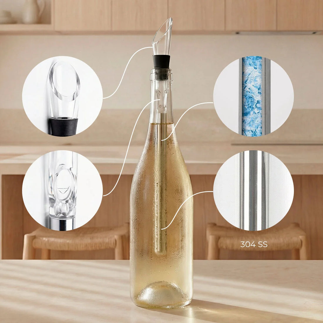 Chillour Weinzubehör-Set, 7-teilig – Detailansicht 1