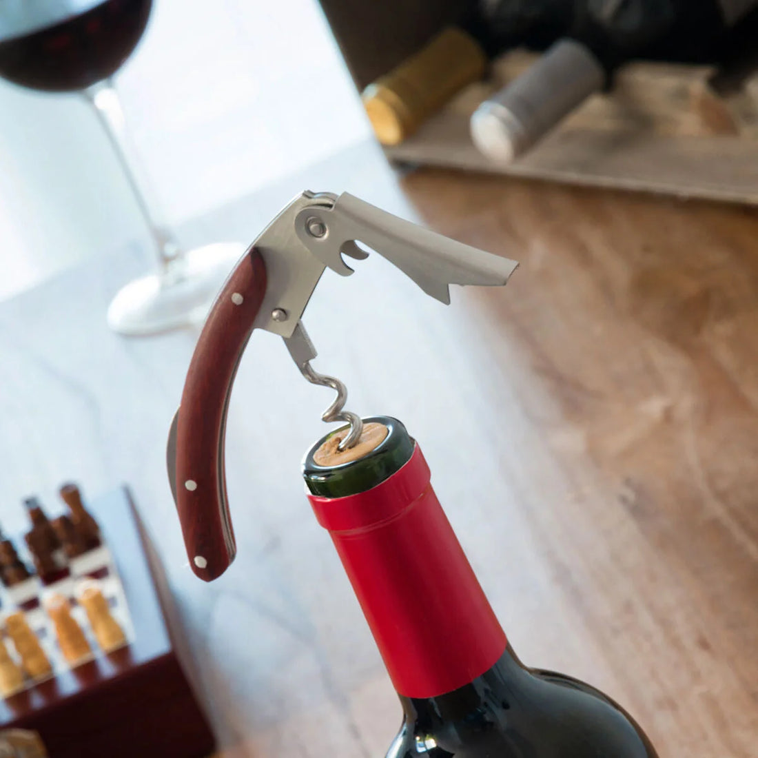 Weinzubehörset mit Schachspiel 37 Stücke – Detailansicht 1