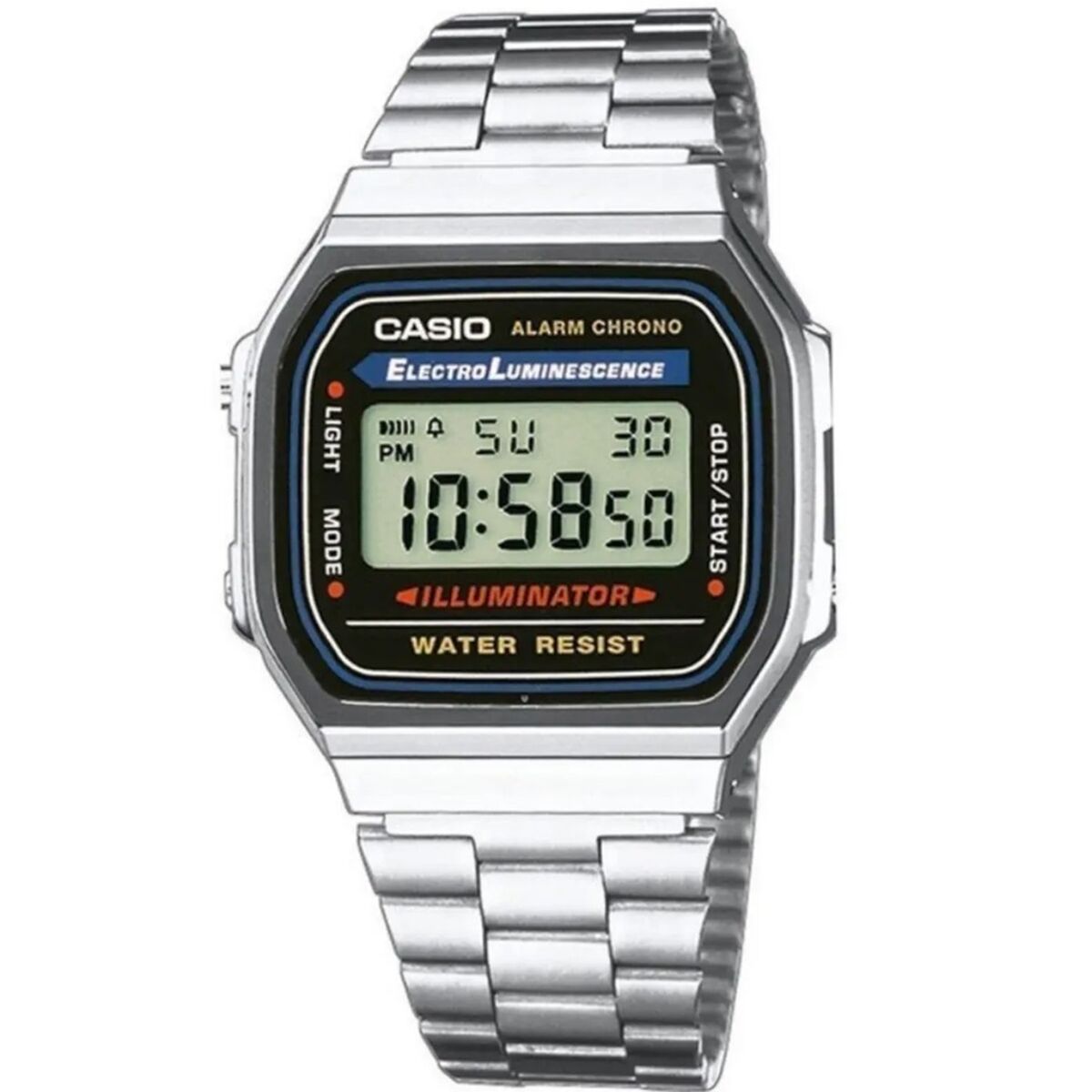 Unisex-Uhr Casio A168W-1 Schwarz Silberfarben (Ø 36 mm) - AWK Flagship