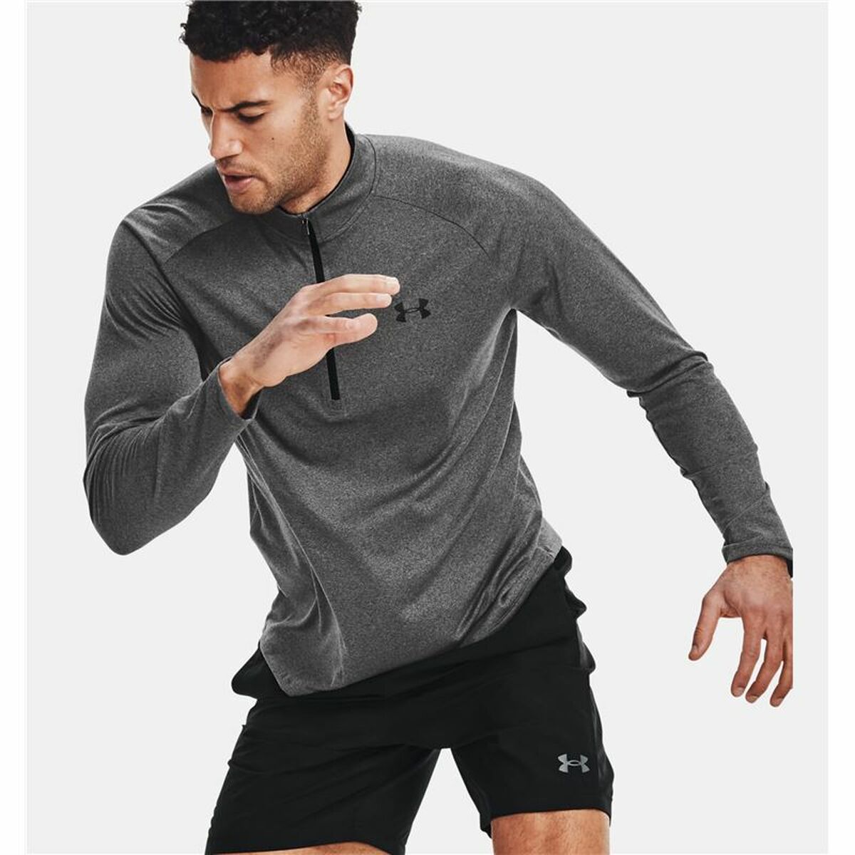 Herren Langarm-T-Shirt Under Armour Tech™ ½ Zip Dunkelgrau - AWK Flagship