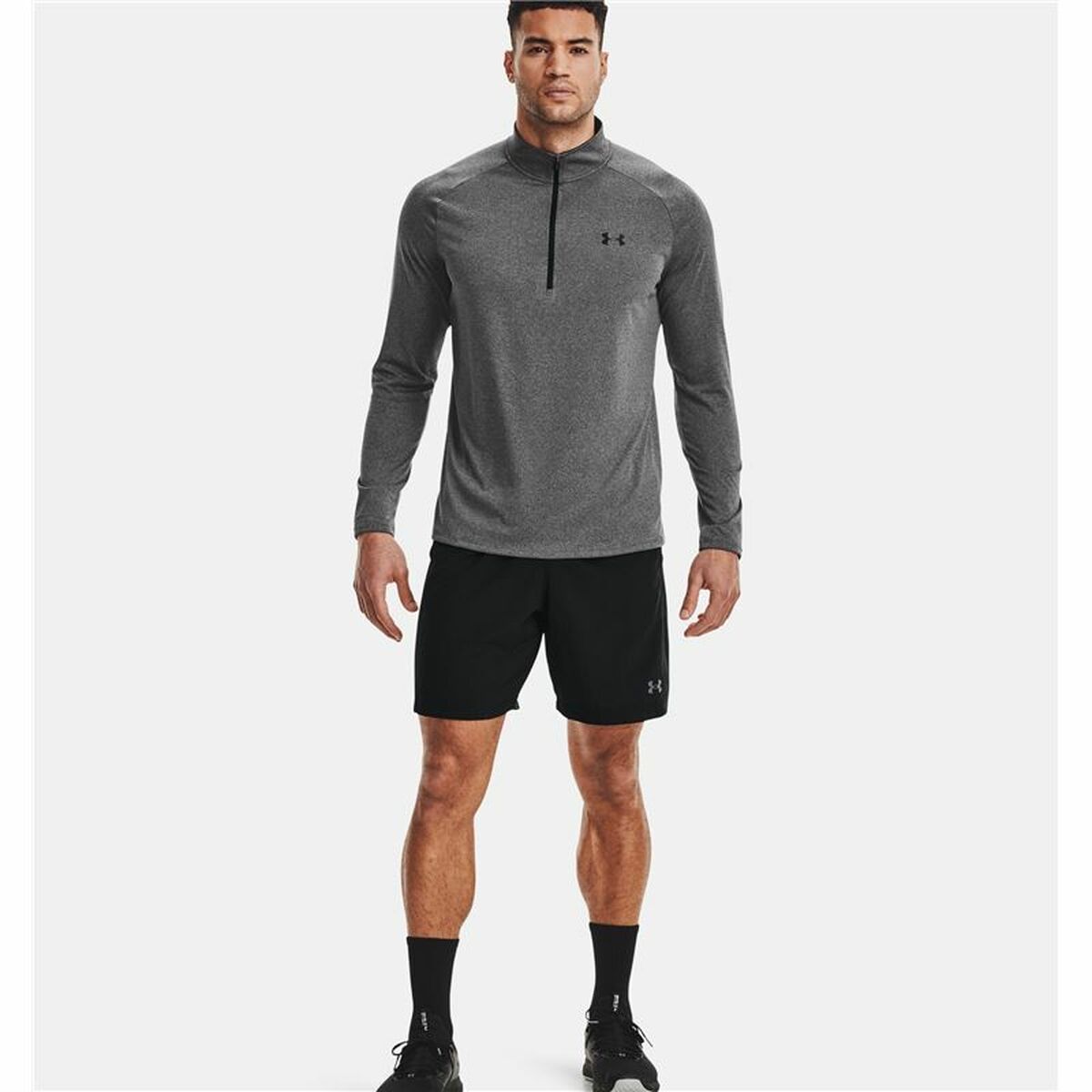 Herren Langarm-T-Shirt Under Armour Tech™ ½ Zip Dunkelgrau - AWK Flagship