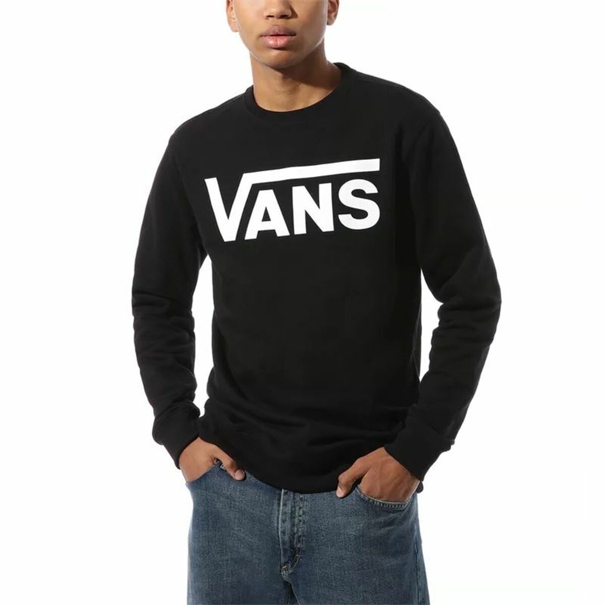 Herren Sweater ohne Kapuze Vans Classic Crew II Schwarz - AWK Flagship