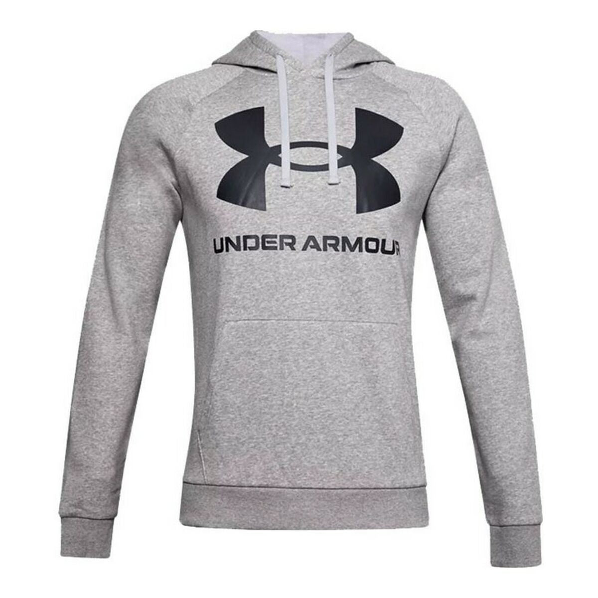 Herren Sweater mit Kapuze Under Armour Rival Big Logo Hellgrau - AWK Flagship