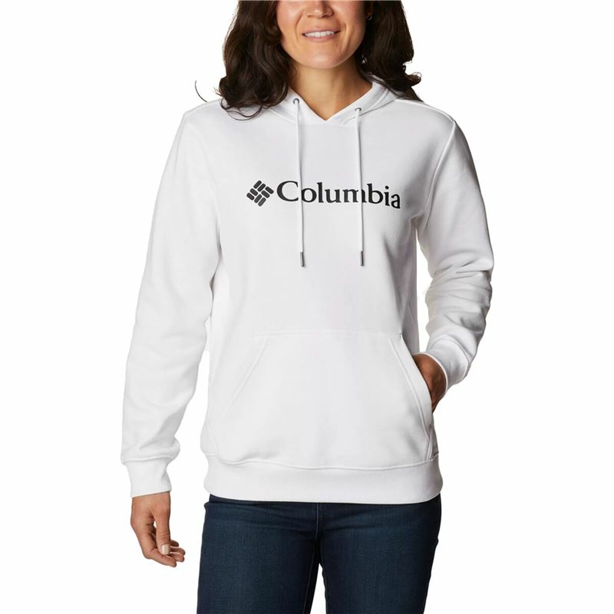 Damen Sweater mit Kapuze Columbia Logo Weiß - AWK Flagship