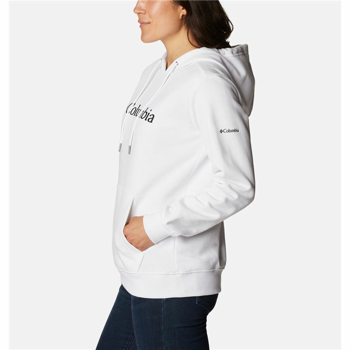 Damen Sweater mit Kapuze Columbia Logo Weiß - AWK Flagship