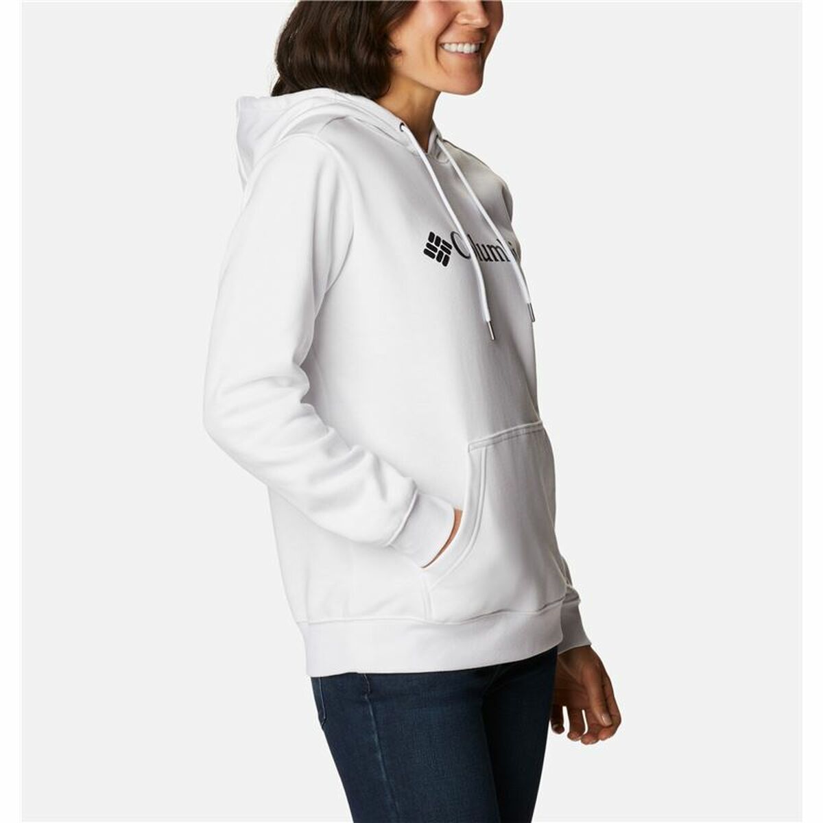 Damen Sweater mit Kapuze Columbia Logo Weiß - AWK Flagship