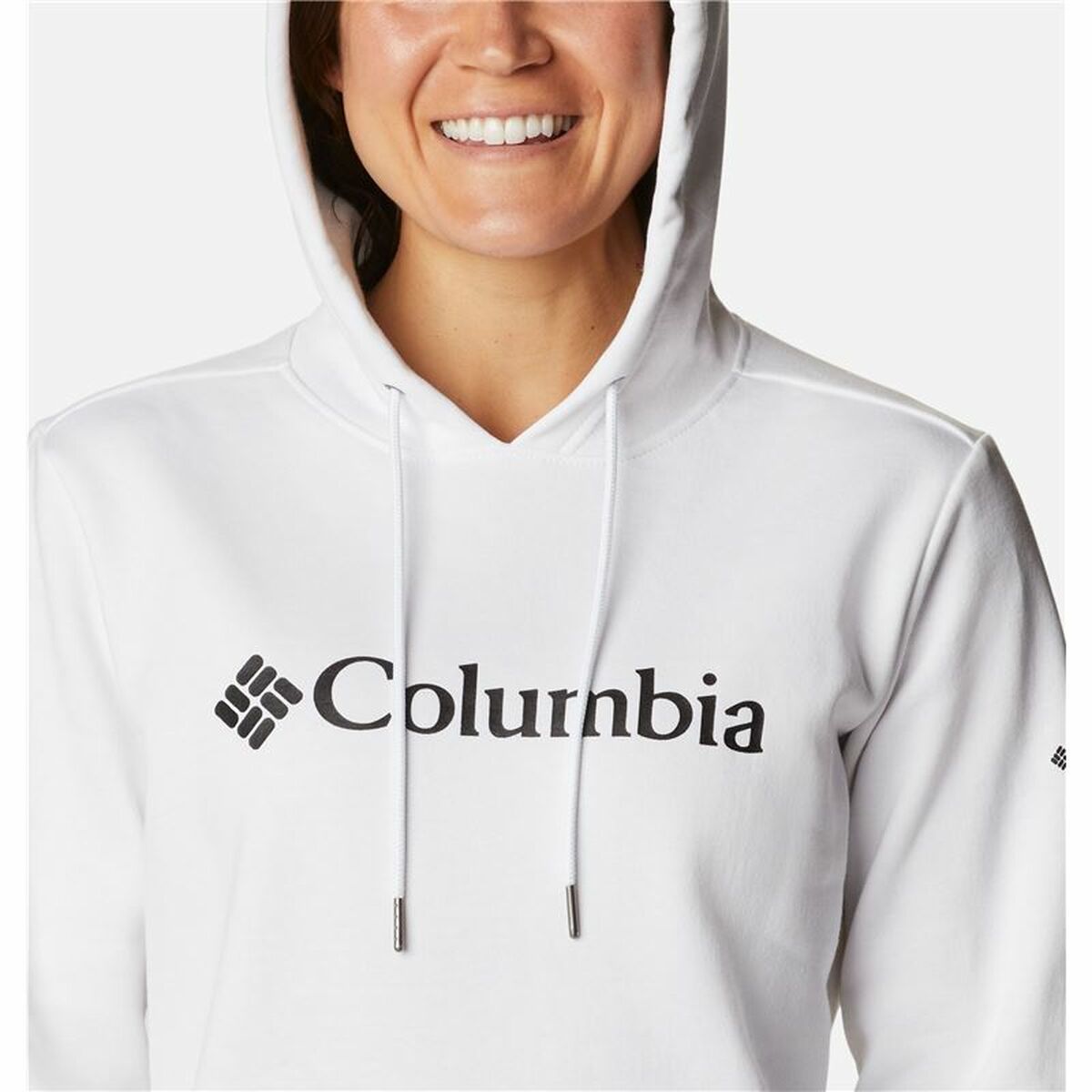 Damen Sweater mit Kapuze Columbia Logo Weiß - AWK Flagship