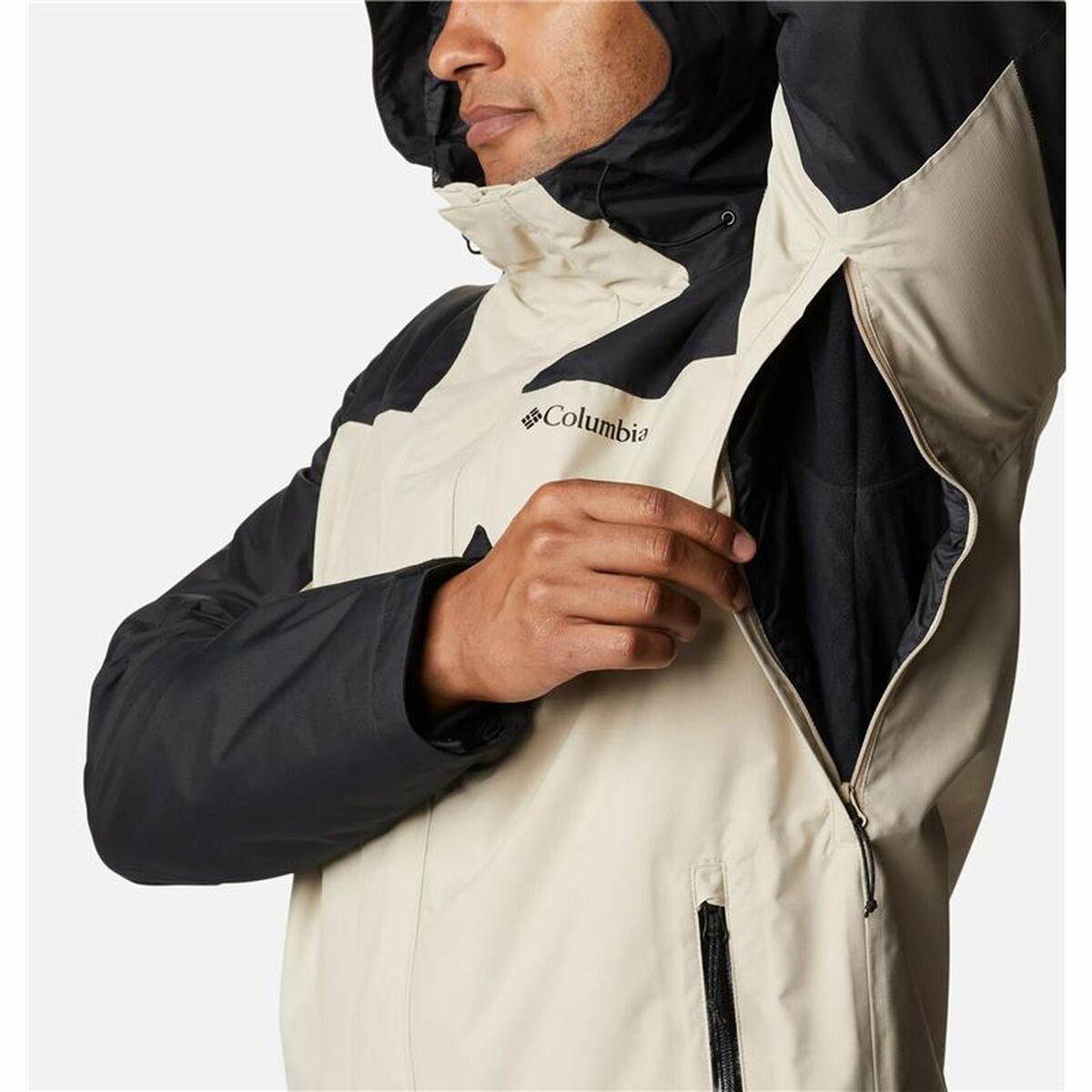 Jacke für Erwachsene Columbia Electric Peak Schwarz Beige 2-in-1 Mit Kapuze - AWK Flagship